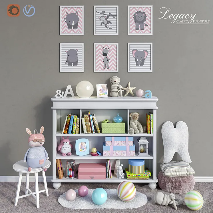 Legacy Classic furniture accessories decor and toys set 1 3DS Max