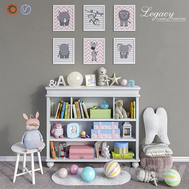 Legacy Classic furniture. accessories. decor and toys set 1 3DSMax File