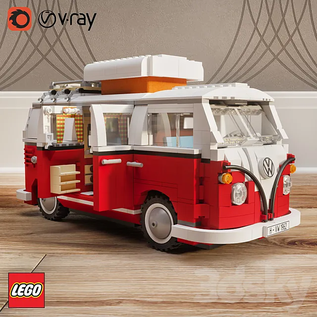 LEGO 10220 Volkswagen T1 3DS Max Model