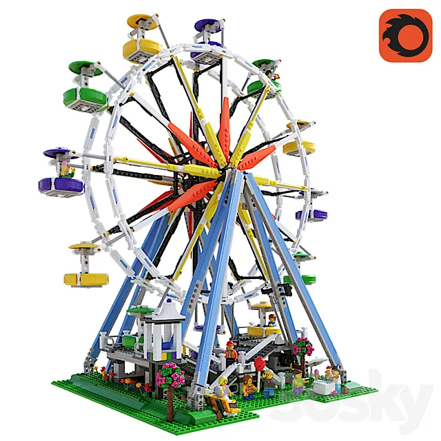 LEGO Ferris Wheel 3ds Max