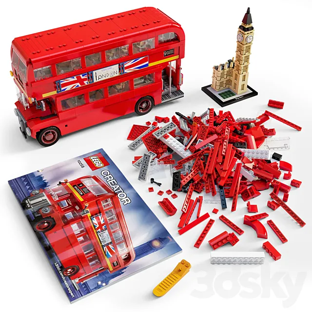 LEGO London Bus №10258 3DS Max Model