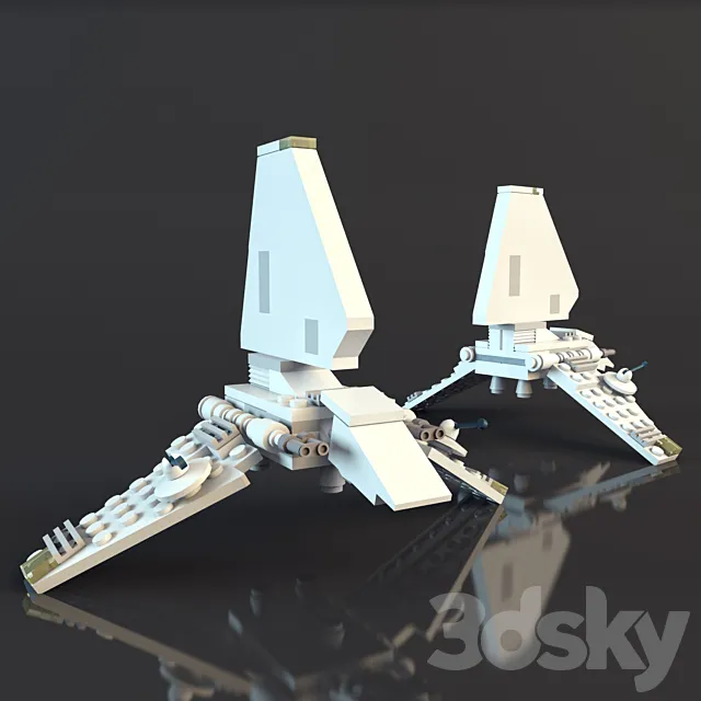 LEGO Star Wars Mini Republican Gunship and Imperial Shuttle 3DSMax File