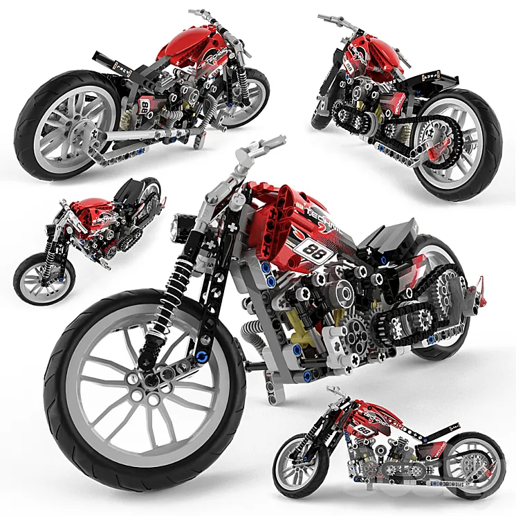 Lego Technic Motorbike Alternative 3DS Max