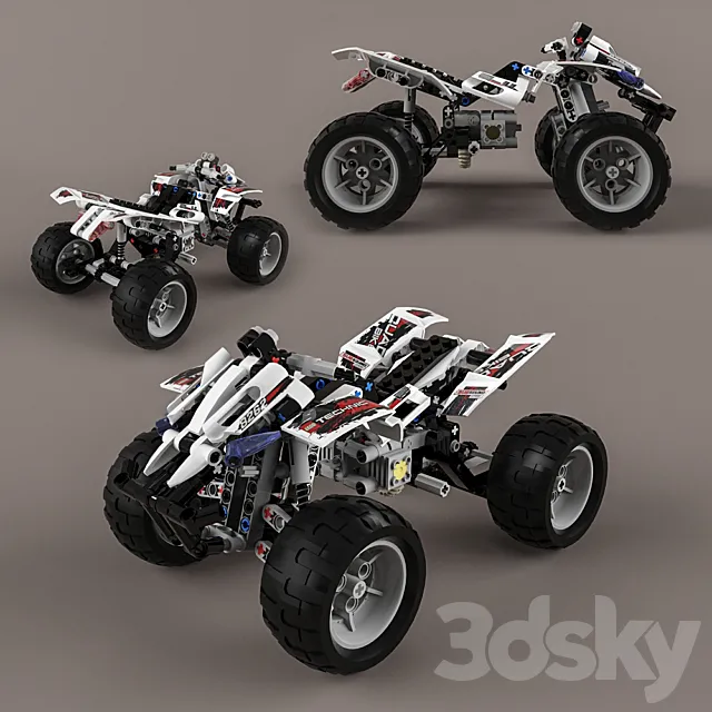 Lego Technic Quad-Bike 3ds Max