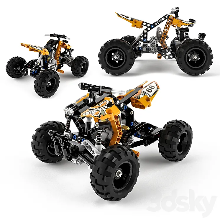 Lego Technic Quad Bike 3DS Max