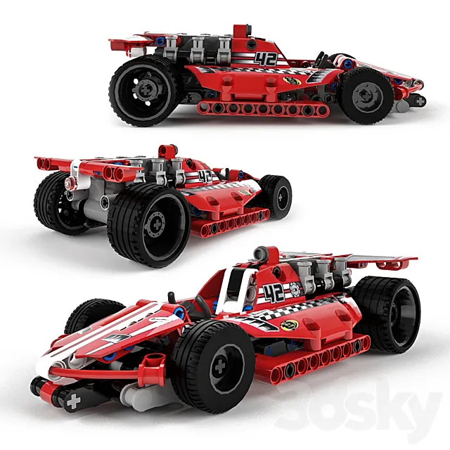 Lego Technic Race Car 3dsMax Model