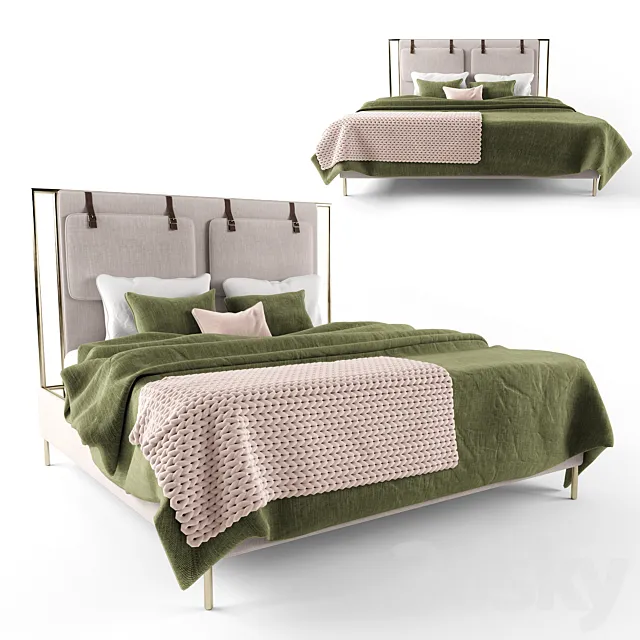 Leigh Upholstered Bed 3DS Max Model