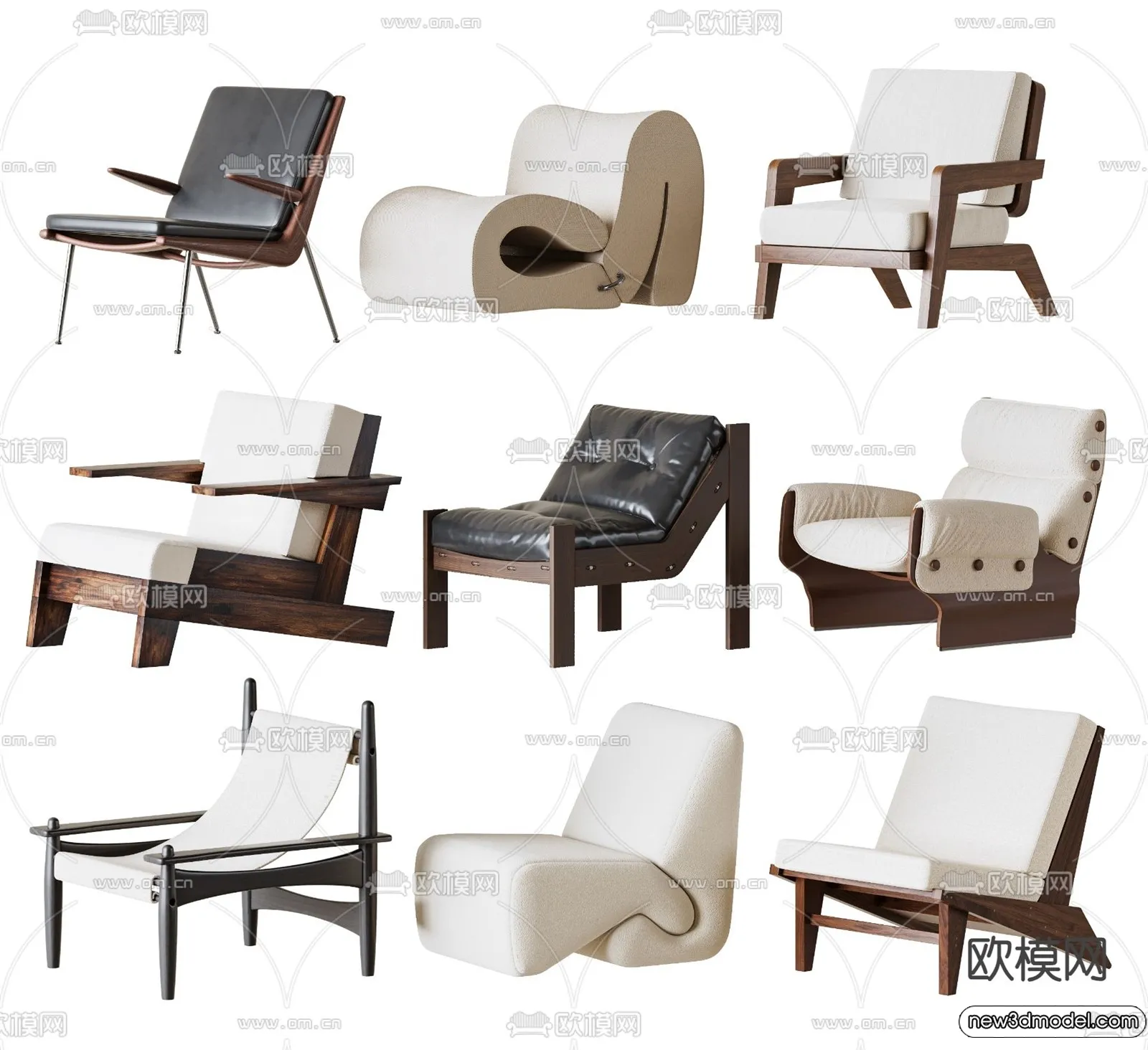 Leisure Chairs – 3D Furniture Models for Interior – 047