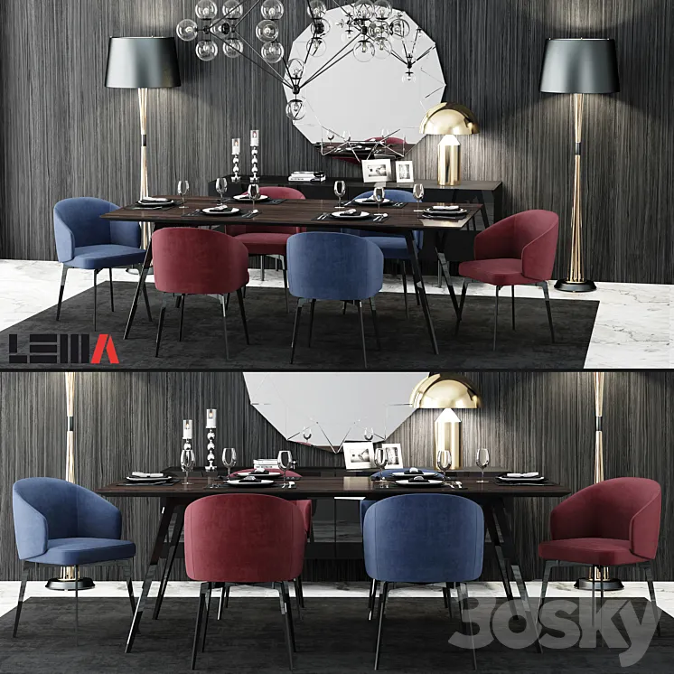 Lema BEA Table and Chair 3DS Max