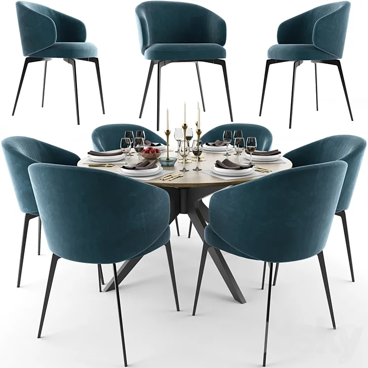 Lema Bice Dining Table Set 3DS Max