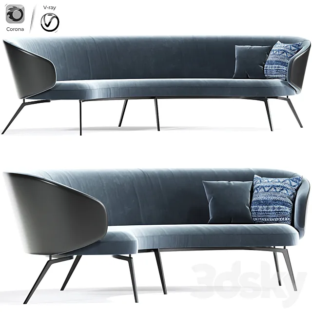 Lema Bice Occasional Curve Sofa 3ds Max
