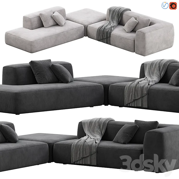 Lema Cloud Modular Sofa Set 3 3DS Max Model