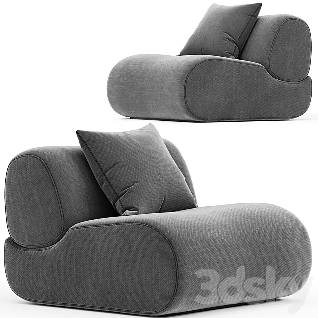 Lemmy Armchair LM93 930L x 1020D x 670H 3DSMax File