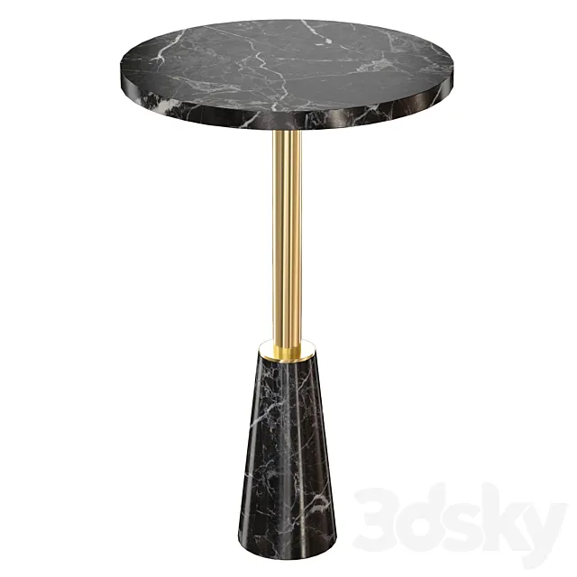 Leni Black Marble Drink Table (Crate and Barrel) 3DSMax File