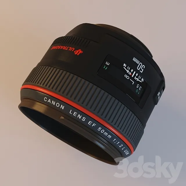 Lens Canon EF 50mm f-1.2L USM 3ds Max