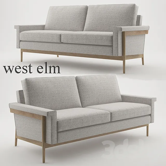 Leon Wood Frame Loveseat (68 “) – West Elm 3ds Max