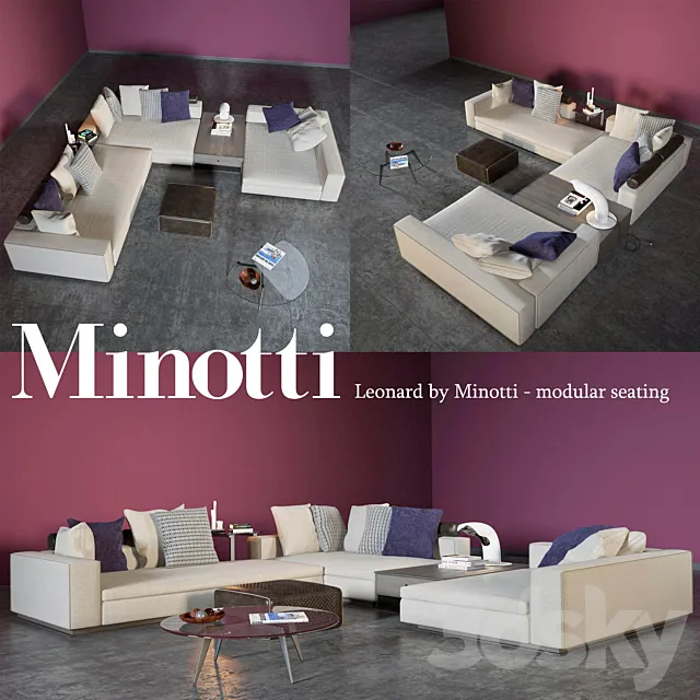 Leonard by Minotti – modular seating 3ds Max