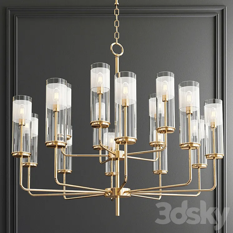 Lessman 15 Light Shaded Tiered Chandelier 3DS Max