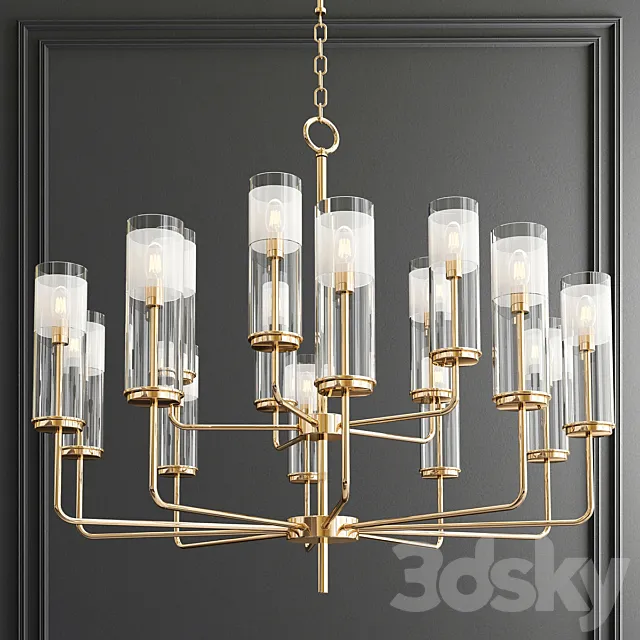 Lessman 15 Light Shaded Tiered Chandelier 3DSMax File