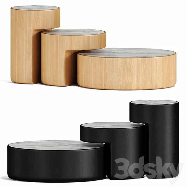 Levels set of 3 nesting tables 3DS Max Model