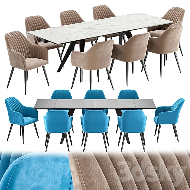 Lexi dining chair and table Amsterdam 3ds Max
