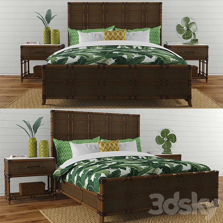 “Lexington “”Coco bay panel bed””” 3DS Max
