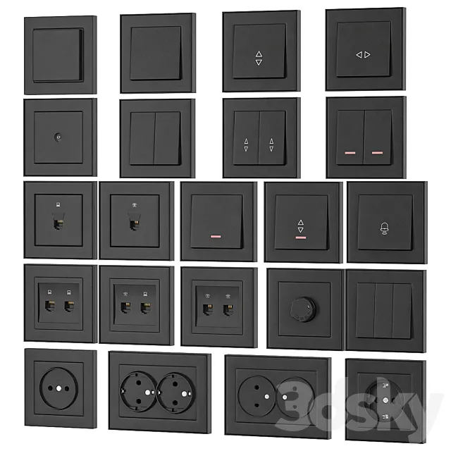 Lezard Rain sockets and switches Lezard Rain sockets and switches 3dsMax Model