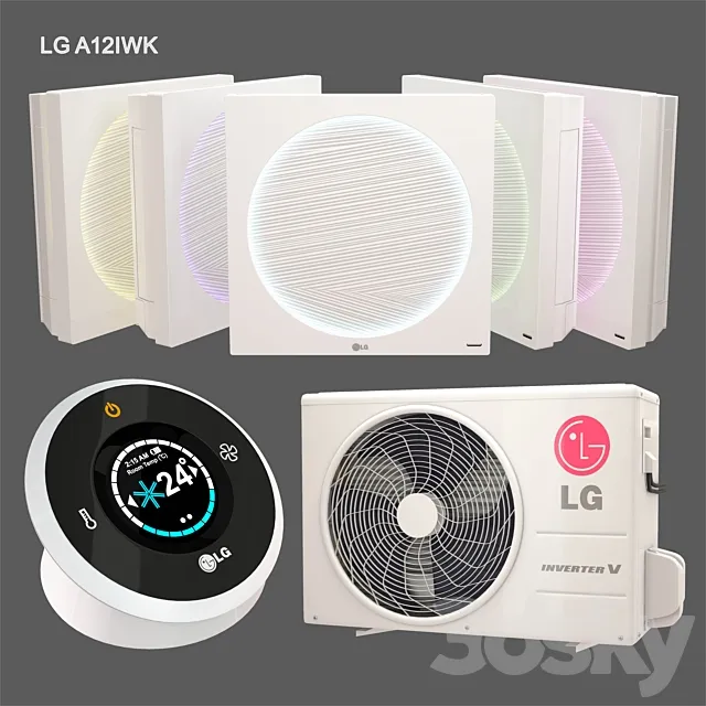 LG Artcool Stylist Inverter V LG A12IWK 3DS Max Model