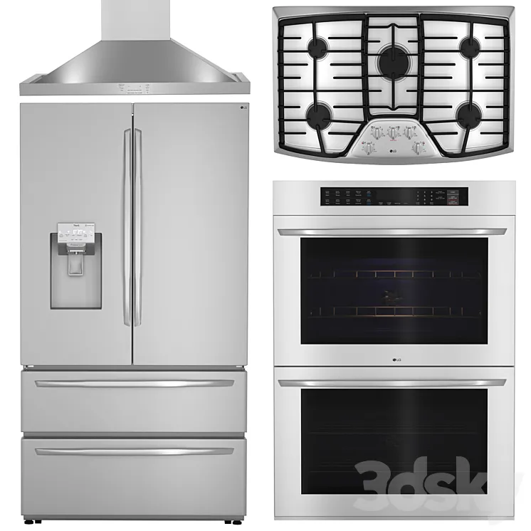 LG kitchen appliances set 3DS Max Model