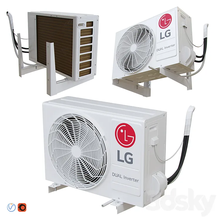 LG – P12SP (external air conditioning unit) 3DS Max