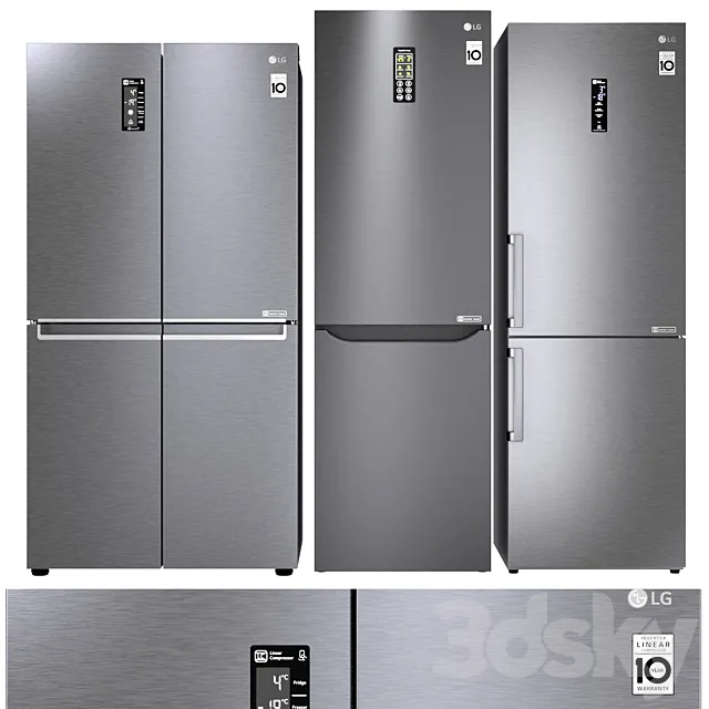 LG refrigerator set 3DS Max Model