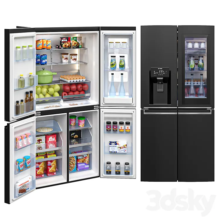 LG Refrigerators GF-D706MBL 3DS Max Model