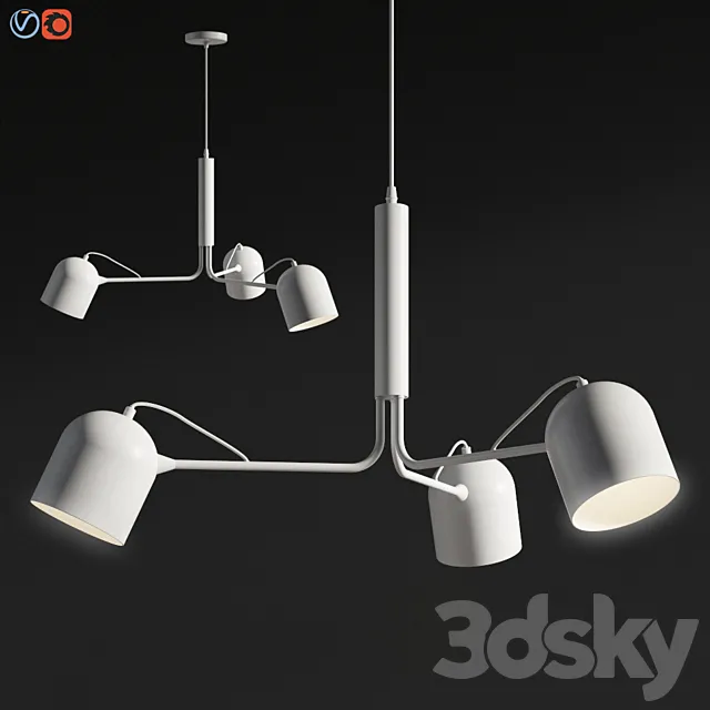 Liang Pendant lamp metal white 3DSMax File