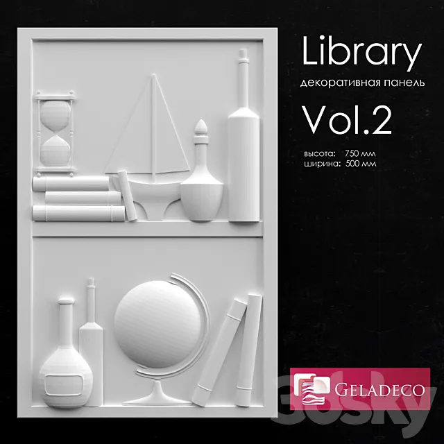 Library vol.2 decorative panel 3DS Max Model