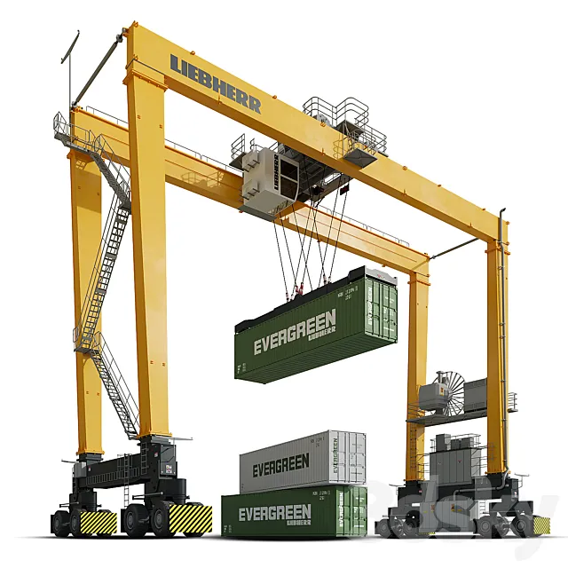 LIEBHERR RTGS Rubber-tired gantry crane 3dsMax Model