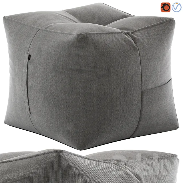 LIFE Gray Bean Bag Pouffe and Vienna Woods Bermuda Ottoman 3DSMax File