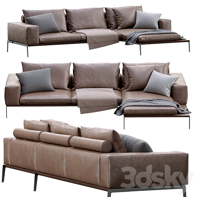Lifesteel Sofa By Flexform 3DS Max Model