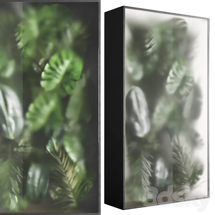 light box with tropical leaf garden in frame glass Smoked 01 3DS Max