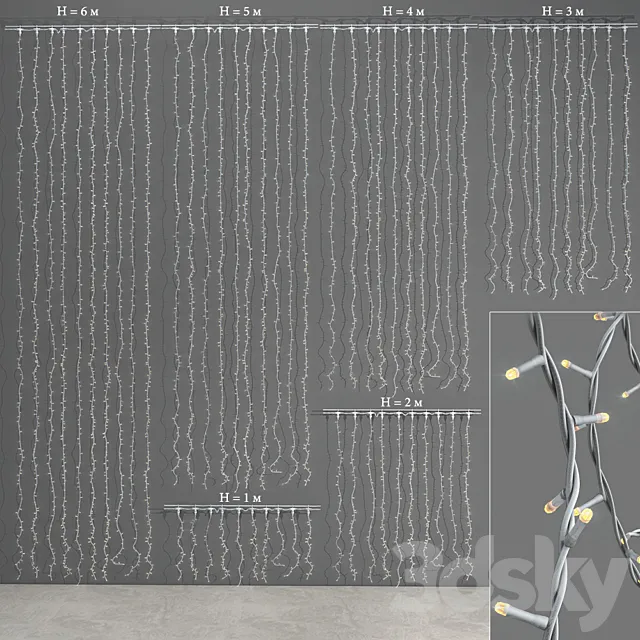 Light garland-rain PLAYLIGHT №2 3ds Max