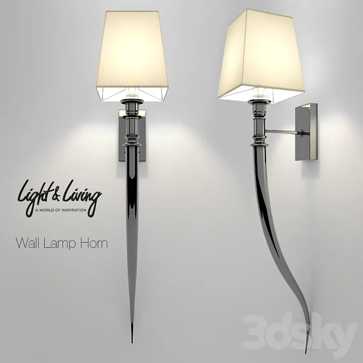 LIGHT LIVING WALL LAMP 72CM HORN LARGE 3DS Max