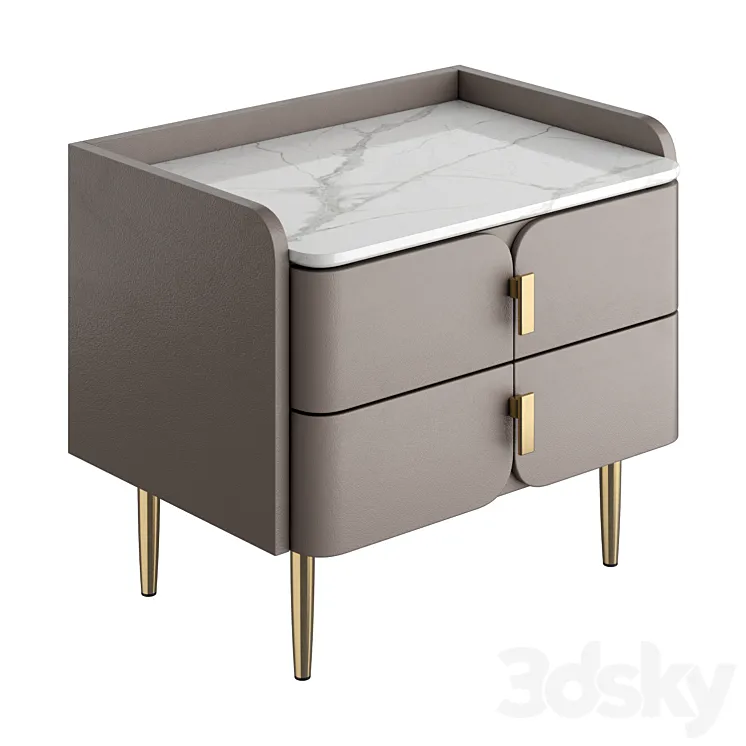 Light luxury bedside table 3DS Max