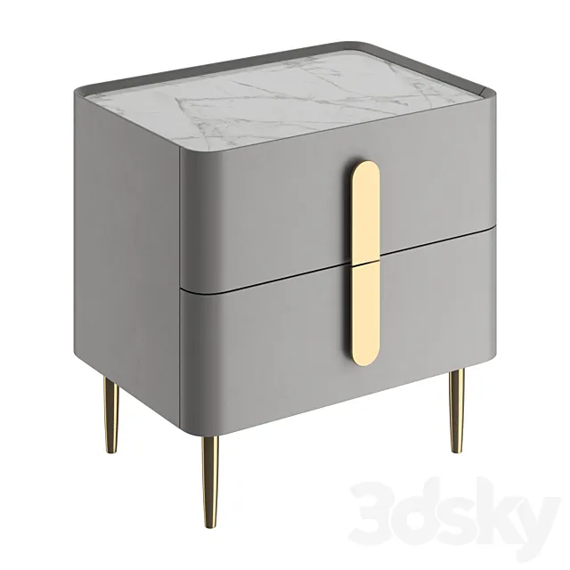 Light luxury bedside table 3ds Max