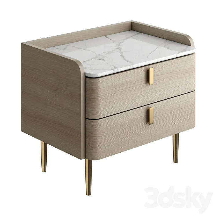 Light luxury bedside table 3DS Max
