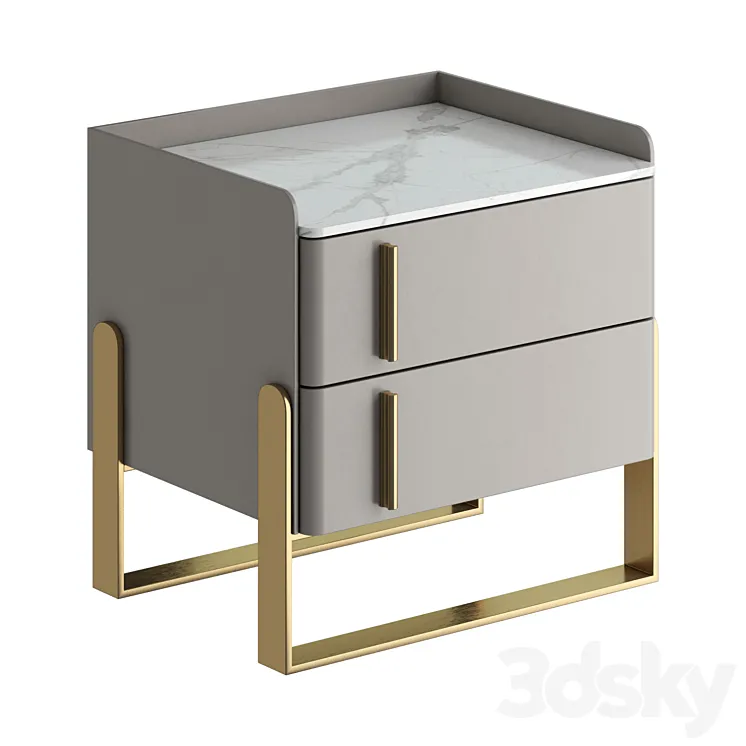 Light luxury bedside table 3DS Max Model