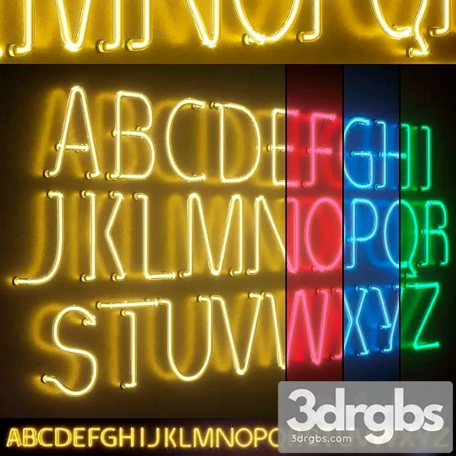 Light modules. set 25. neon alphabet