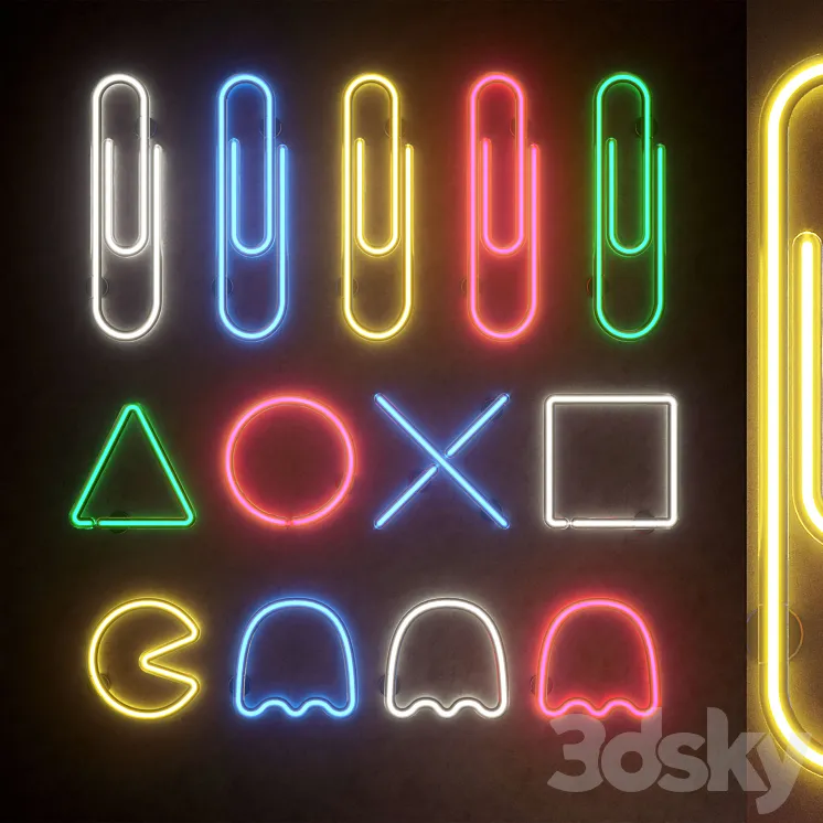 Light modules. Set 35. Neon 3DS Max