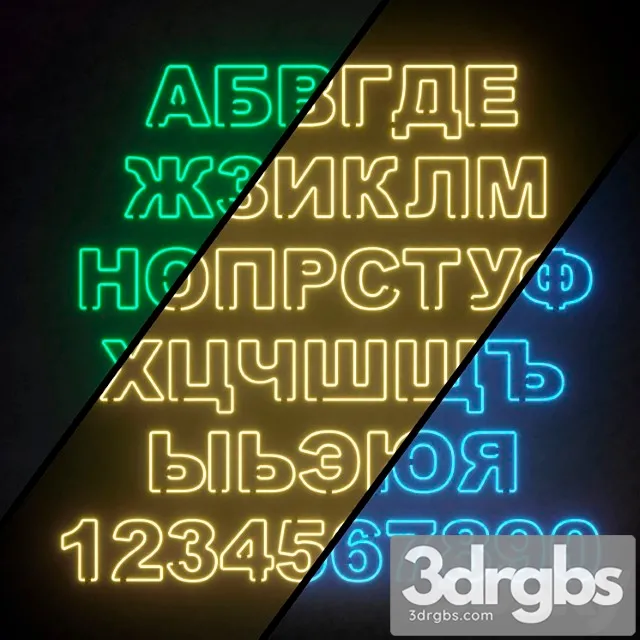 Light Modules Set 81 Neon Alphabet 3dsmax Download
