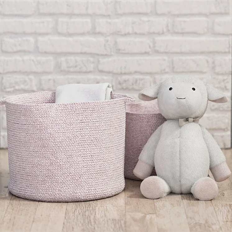 Light Pink Sloan Cotton Rope Storage – Pottery Barn Kids 3DS Max