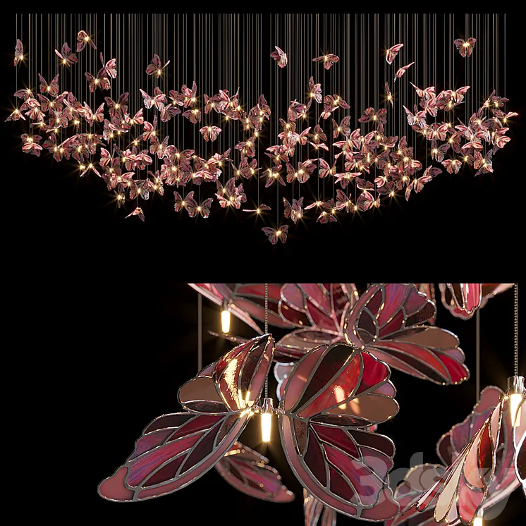 Light stained glass Vargov Design – Butterfly 3DS Max