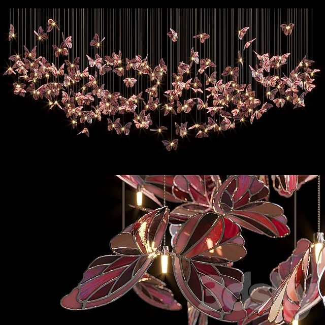 Light stained glass Vargov Design – Butterfly 3DSMax File